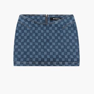 MISBHV Denim Monogram Mini Skirt Blue